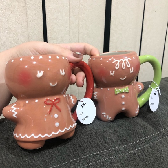 Sold NEW 2 adorable gingerbread mugs set price firm now - Picture 2 of 10